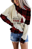 Damen Langarmshirt „It's The Most Wonderful Time Of The Year“ mit Buffalo-Karomuster, Weihnachts-Kapuzenpullover
