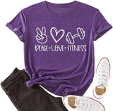 Women Peace Love Fitness Shirt Fitness Shirts
