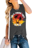 Women Sunrise Sunburn Sunset Repeat Graphic Tank Top