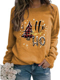 Women Ho Ho Ho Christmas Sweatshirt Christmas Tree Snowflake Graphic Shirt