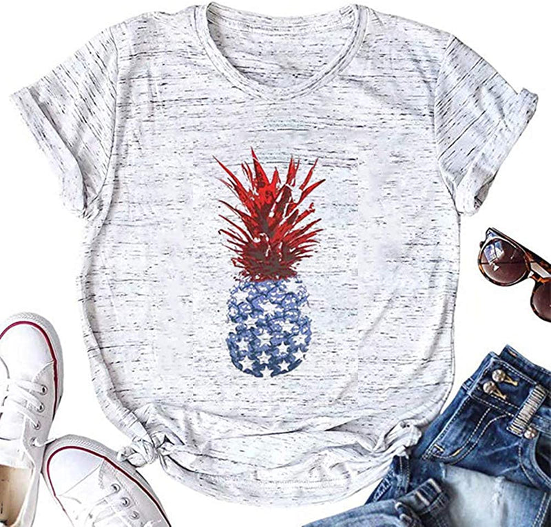 T-Shirt mignon ananas pour femmes, chemise graphique pour femmes