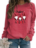 Damen Langarmshirt „Chillin with My Gnomes“ Weihnachtspullover Weihnachtsshirt