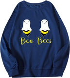 Women Boo Bees Shirt Funny Halloween Boobies Sweatshirt