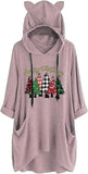 Buffalo Plaid Christmas Tree Hoodie Merry Christmas Shirt with Pockets