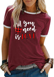 Valentine's Day Shirt Women All You Need is Love Tee Tops