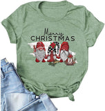 Women Merry Christmas T-Shirt Cute Gnomies Christmas Shirt