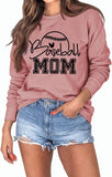 Damen Baseball Mom Sweatshirt Sport Mama Geschenk Langarmshirt