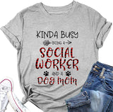 Women Kinda Busy Being A Dog Mom Graphic T Shirt