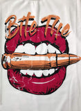 Damen Bite The Bullet Muskel Tank Top Lippen T-Shirt