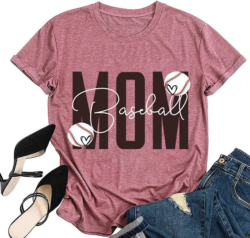 Baseball Mom T-Shirt Baseball Mom Shirt für Frauen Baseball Grafik T-Shirt