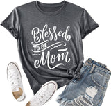 Blessed Mom Shirt Women Graphic Tees