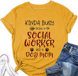Women Kinda Busy Being A Dog Mom Graphic T Shirt