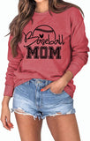Damen Baseball Mom Sweatshirt Sport Mama Geschenk Langarmshirt
