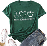 Femmes paix amour bonheur T-Shirt bonheur T-Shirt femme chemise graphique