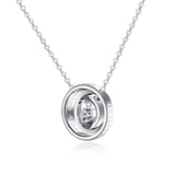 NEHZUS Fashionable and Simple Three-coloured Three-ring Clasp Pendant for Men and Women In Titanium Steel with Diamond Personalised Couple's Necklace