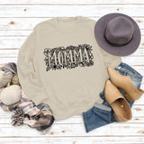 MOMMA Plant Flower Letters Long Sleeve Loose Sweater