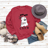 BOO BOO CREW Letter Loose Fall/Winter Bottom Long Sleeve Women's Sweater