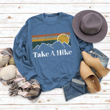 Round Neck Letter Women's T-shirt Take A Hike Print Loose Short-sleeved