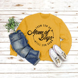 Top Long Sleeve FROM SON UP Print Loose Sweatshirt