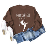 DRINKERBELL Beauty Letters Printed Long-sleeved Large Size Sweater Women