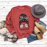 Round Neck Letter Women's T-shirt Shit Show Printed Loose Sweater
