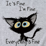 Kurzärmliges T-Shirt mit Rundhalsausschnitt und großem Buchstabendruck „It's Fine I'm Fine“