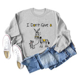I Don't Give A Hamster Horse Letter Printing New Round Neck Long Sleeve Sweater Girl