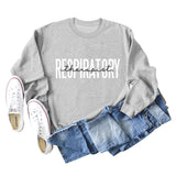 Respiratory Thermopist Letter Round Neck Long Sleeve Sweater