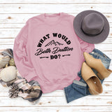 What Would Beth Duttonwish Autumn and Winter Long-sleeved Letter Casual Sweater