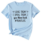 Lässiges T-Shirt mit Rundhalsausschnitt und kurzen Ärmeln mit Buchstabendruck von Love Them Spool