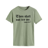 Thou Shall Not Trp Me Letter T-shirt Casual Woman Short Sleeve T-shirt Top