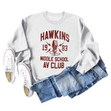 HAWKINS 1983 MIDDLE LOOSE WOMEN'S LONG SLEEVE OVERSIZE SWEATSHIRT