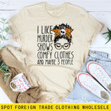 I LIKE MURDER SHOWS LETTER PRINT SUMMER SHORT SLEEVE CREW NECK TEE WOMEN