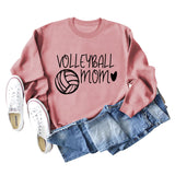 VOLLEYBALL MOM Volleyball Letter Love Round Neck Autumn Winter Long Sleeve Loose Bodysuit