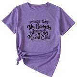 Noble Test My Gangsta Fashion Women's Letters Casual Short-sleeved Shirt