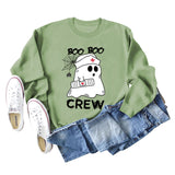 BOO BOO CREW Letter Printing Round Neck Autumn and Winter Long Sleeve Plus Size Sweater Women