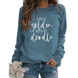 LIFE IS Golden Letter Print Sweatshirt