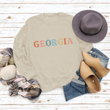 GEORGIA lettre à la mode en vrac femmes à manches longues col rond pull femmes