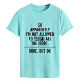 Donc apparemment je suis mode col rond lettre ample manches courtes t-shirt femme