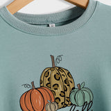 Happy Fall Pumpkin Letter Print Halloween Fall and Winter Round Neck Long Sleeve Sweater Women
