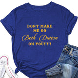 Ne me fais pas partir. T-shirt ample à manches courtes et col rond à la mode avec lettres