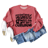 Drunkest Bunch of Assholes Letter Loose Long-sleeved Sweater