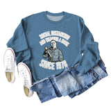 SOCIAL DISTANCING AND LETTERPRINT CREW NECK BOTTOM LONG SLEEVE SWEATER