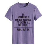 Donc apparemment je suis mode col rond lettre ample manches courtes t-shirt femme