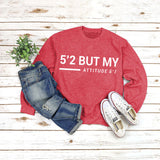 Round Neck Tops Long Sleeve Print Letters Loose Sweatshirt
