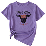 Not My Rodeo Vintage Fun Pattern T-shirt à manches courtes et col rond pour femme