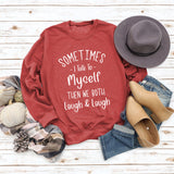 Round Neck Letter Patchwork Tops Long Sleeve SOME TIMES Print Loose Sweatshirt
