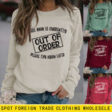 THIS MOM IS LETTERED LOOSE CASUAL CREWNECK OVERSIZED LONG-SLEEVED SWEATSHIRT