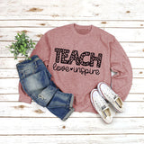 Letter Round Neck Shirt Long Sleeve TEACH Love Printed Loose Sweater