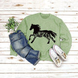 Round Neck Shirt Long Sleeve Printing Sweater